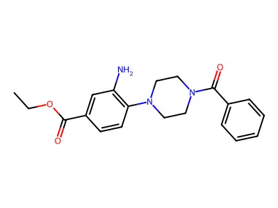 Ethyl 3-amino-4-(4-benzoylpiperazin-1-yl)benzoate structure