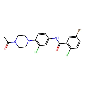 N-[4-(4-acetylpiperazin-1-yl)-3-chlorophenyl]-5-bromo-2-chlorobenzamide structure
