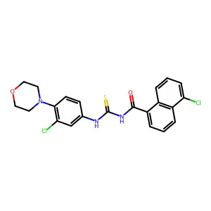 5-chloro-N-[(3-chloro-4-morpholin-4-ylphenyl)carbamothioyl]naphthalene-1-carboxamide structure