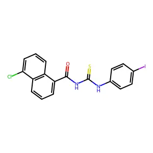 5-chloro-N-[(4-iodophenyl)carbamothioyl]naphthalene-1-carboxamide structure