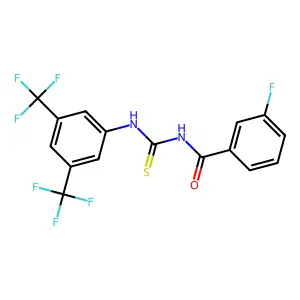 N-[[3,5-bis(trifluoromethyl)phenyl]carbamothioyl]-3-fluorobenzamide structure