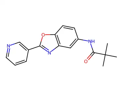 2,2-dimethyl-N-(2-pyridin-3-yl-1,3-benzoxazol-5-yl)propanamide structure