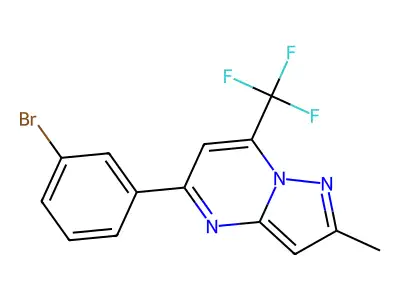 5-(3-Bromophenyl)-2-methyl-7-(trifluoromethyl)pyrazolo[1,5-a]pyrimidine structure