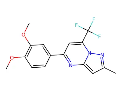 5-(3,4-Dimethoxyphenyl)-2-methyl-7-(trifluoromethyl)pyrazolo[1,5-a]pyrimidine structure