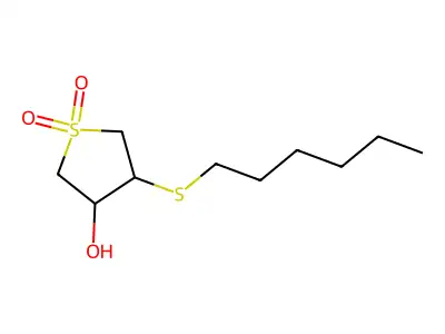 3-(Hexylsulfanyl)-4-hydroxy-1lambda~6~-thiolane-1,1-dione structure