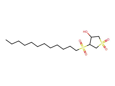3-(Dodecane-1-sulfonyl)-4-hydroxy-1lambda~6~-thiolane-1,1-dione structure