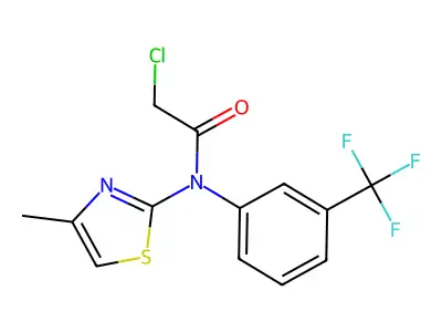 2-chloro-N-(4-methyl-1,3-thiazol-2-yl)-N-[3-(trifluoromethyl)phenyl]acetamide structure