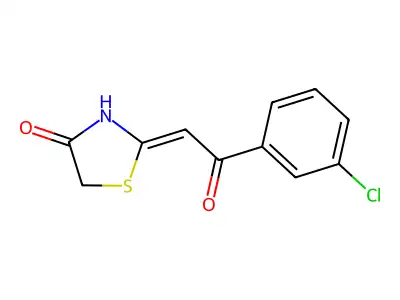 (2Z)-2-[2-(3-chlorophenyl)-2-oxoethylidene]-1,3-thiazolidin-4-one structure