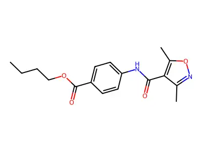 Butyl 4-{[(3,5-dimethyl-1,2-oxazol-4-yl)carbonyl]amino}benzoate structure