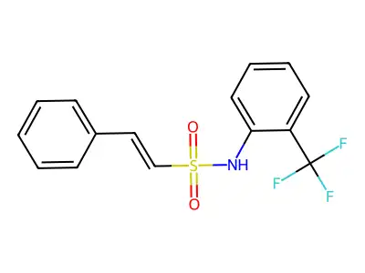 2-phenyl-N-[2-(trifluoromethyl)phenyl]ethene-1-sulfonamide structure