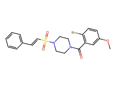1-(2-Bromo-5-methoxybenzoyl)-4-(2-phenylethenesulfonyl)piperazine structure