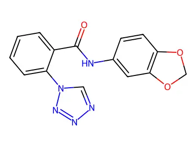 N-(1,3-benzodioxol-5-yl)-2-(1H-tetrazol-1-yl)benzamide structure