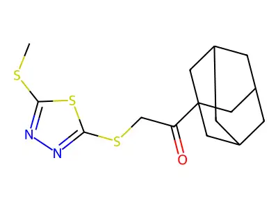 1-(Adamantan-1-yl)-2-((5-(methylthio)-1,3,4-thiadiazol-2-yl)thio)ethan-1-one structure