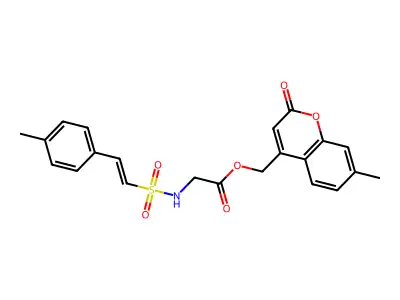 (7-methyl-2-oxo-2H-chromen-4-yl)methyl 2-[2-(4-methylphenyl)ethenesulfonamido]acetate structure