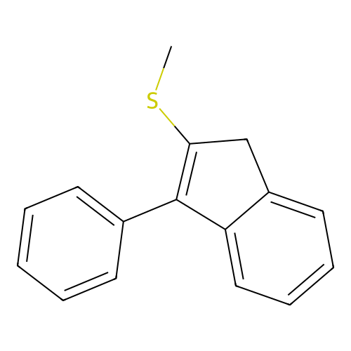 2-methylsulfanyl-3-phenyl-1H-indene structure