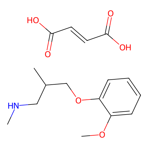 1-Propanamine, N,2-dimethyl-3-(2-methoxyphenoxy)-, (Z)-2-butenedioate (1:1) structure