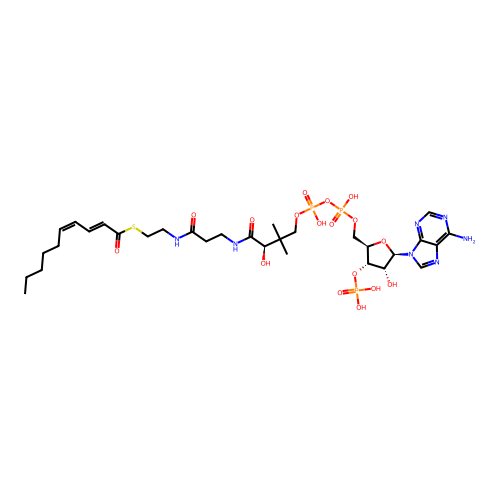 Coenzyme A, S-(2E,4Z)-2,4-decadienoate structure