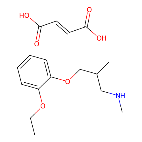 1-Propanamine, N,2-dimethyl-3-(2-ethoxyphenoxy)-, (Z)-2-butenedioate (1:1) structure