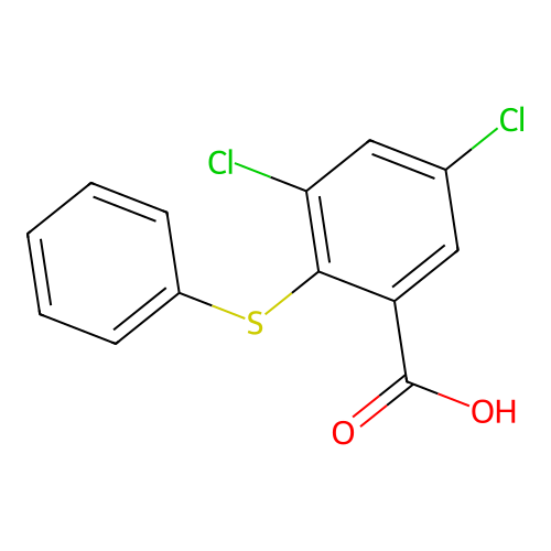 3,5-Dichloro-2-phenylsulfanylbenzoic acid structure