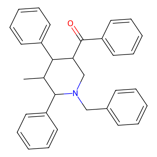 (1-Benzyl-5-methyl-4,6-diphenylpiperidin-3-yl)(phenyl)methanone structure