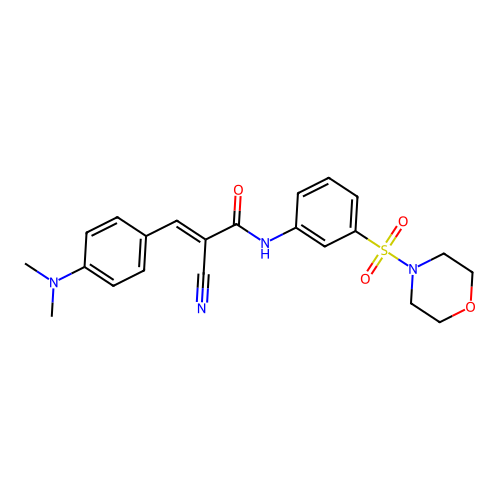 (E)-2-Cyano-3-[4-(dimethylamino)phenyl]-N-(3-morpholin-4-ylsulfonylphenyl)prop-2-enamide structure