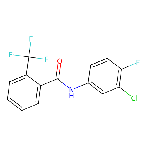N-(3-chloro-4-fluorophenyl)-2-(trifluoromethyl)benzamide structure