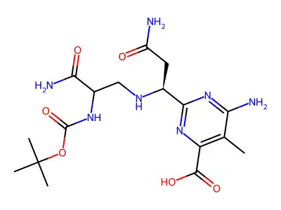 tert-Butyloxycarbonylpyrimidoblamic acid structure