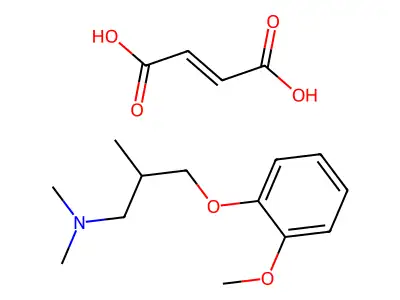 but-2-enedioic acid;3-(2-methoxyphenoxy)-N,N,2-trimethylpropan-1-amine structure