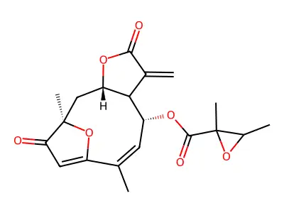 (3aR,4S,5Z,11aS)-6,10-dimethyl-3-methylidene-2,9-dioxo-2,3,3 structure