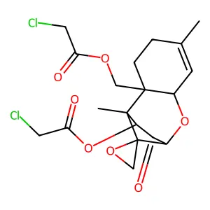 3-Oxo-12,13-epoxytrichothec-9-ene-4,15-diyl bis(chloroacetate) structure