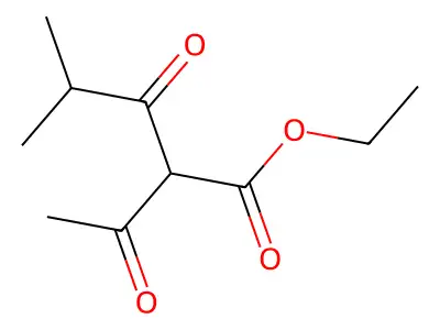 Ethyl 2-acetyl-4-methyl-3-oxopentanoate structure