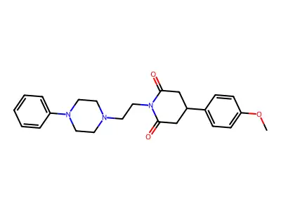 2,6-Piperidinedione, 4-(4-methoxyphenyl)-1-(2-(4-phenyl-1-piperazinyl)ethyl)- structure