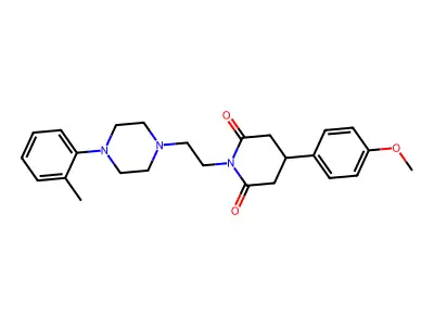 2,6-Piperidinedione, 4-(4-methoxyphenyl)-1-(2-(4-(2-methylphenyl)-1-piperazinyl)ethyl)- structure