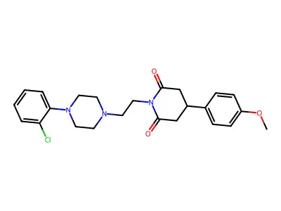 2,6-Piperidinedione, 1-(2-(4-(2-chlorophenyl)-1-piperazinyl)ethyl)-4-(4-methoxyphenyl)- structure