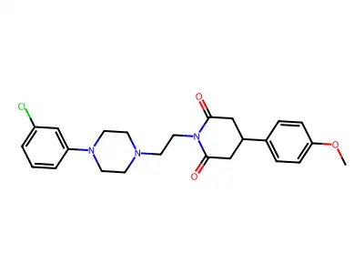 2,6-Piperidinedione, 1-(2-(4-(3-chlorophenyl)-1-piperazinyl)ethyl)-4-(4-methoxyphenyl)- structure