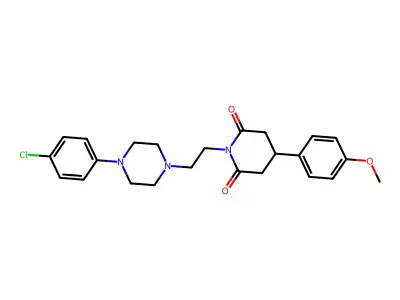 2,6-Piperidinedione, 1-(2-(4-(4-chlorophenyl)-1-piperazinyl)ethyl)-4-(4-methoxyphenyl)- structure