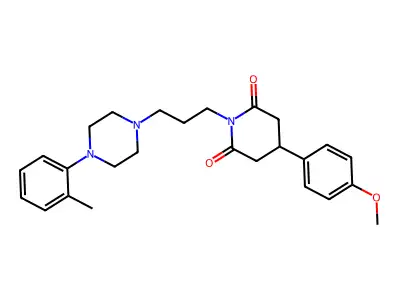 2,6-Piperidinedione, 4-(4-methoxyphenyl)-1-(3-(4-(2-methylphenyl)-1-piperazinyl)propyl)- structure