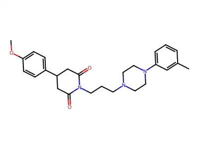 2,6-Piperidinedione, 4-(4-methoxyphenyl)-1-(3-(4-(3-methylphenyl)-1-piperazinyl)propyl)- structure