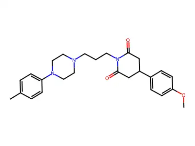 2,6-Piperidinedione, 4-(4-methoxyphenyl)-1-(3-(4-(4-methylphenyl)-1-piperazinyl)propyl)- structure
