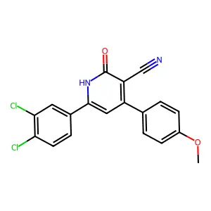 6-(3,4-dichlorophenyl)-4-(4-methoxyphenyl)-2-oxo-1H-pyridine-3-carbonitrile structure