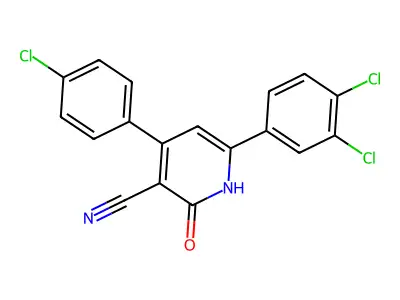 4-(4-Chlorophenyl)-6-(3,4-dichlorophenyl)-2-hydroxynicotinonitrile structure