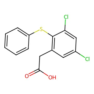 Benzeneacetic acid, 3,5-dichloro-2-(phenylthio)- structure