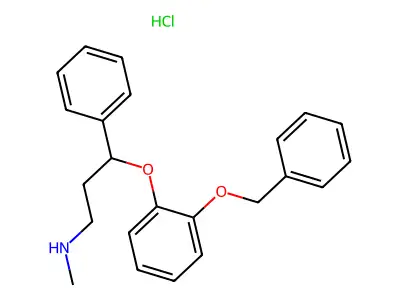 Benzenepropanamine, N-methyl-gamma-(2-(phenylmethoxy)phenoxy)-, hydrochloride structure