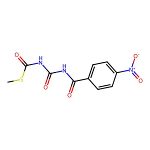 S-methyl N-[(4-nitrobenzoyl)carbamoyl]carbamothioate structure