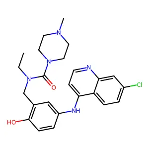 N-({5-[(7-Chloroquinolin-4-yl)amino]-2-hydroxyphenyl}methyl)-N-ethyl-4-methylpiperazine-1-carboxamide structure