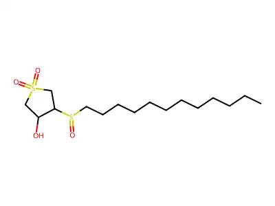 3-Thiophenol, tetrahydro-4-(dodecylsulfinyl)-, 1,1-dioxide structure