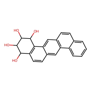 Dibenz(a,h)anthracene-1,2,3,4-tetrol, 1,2,3,4-tetrahydro- structure