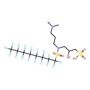 3-{[3-(Dimethylamino)propyl][(heptadecafluorooctyl)sulfonyl]amino}-2-hydroxy-1-propanesulfonic acid structure