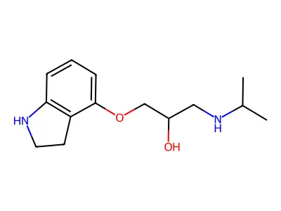 2-Propanol, 1-(4-indolinyloxy)-3-(isopropylamino)- structure