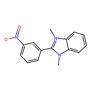 1,3-dimethyl-2-(3-nitrophenyl)-3H-benzimidazol-1-ium structure